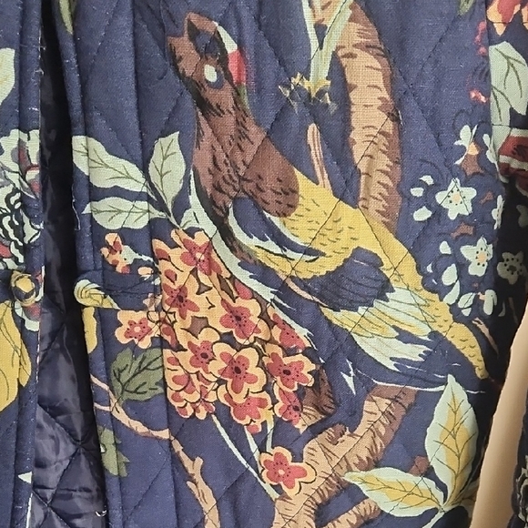 Floral Navy Pea Coat - Picture 6 of 7